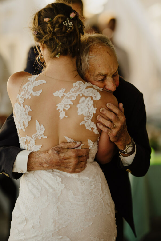 Bride dances with Grandfather at Shelter Cove wedding