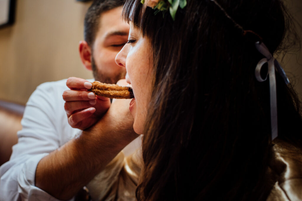Couple shares bite of a churro instead of wedding cake in San Francisco